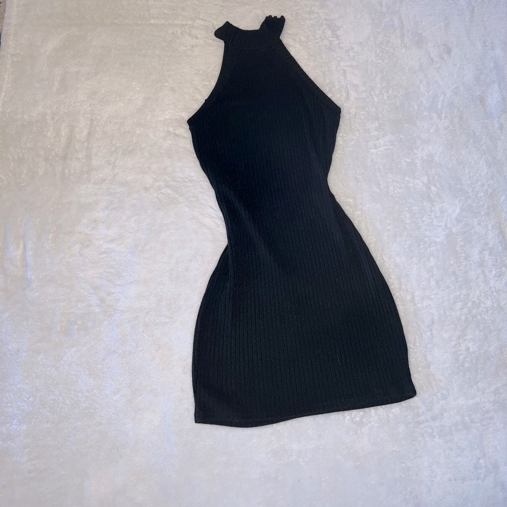 Black Knitted Want My Look Mini Dress